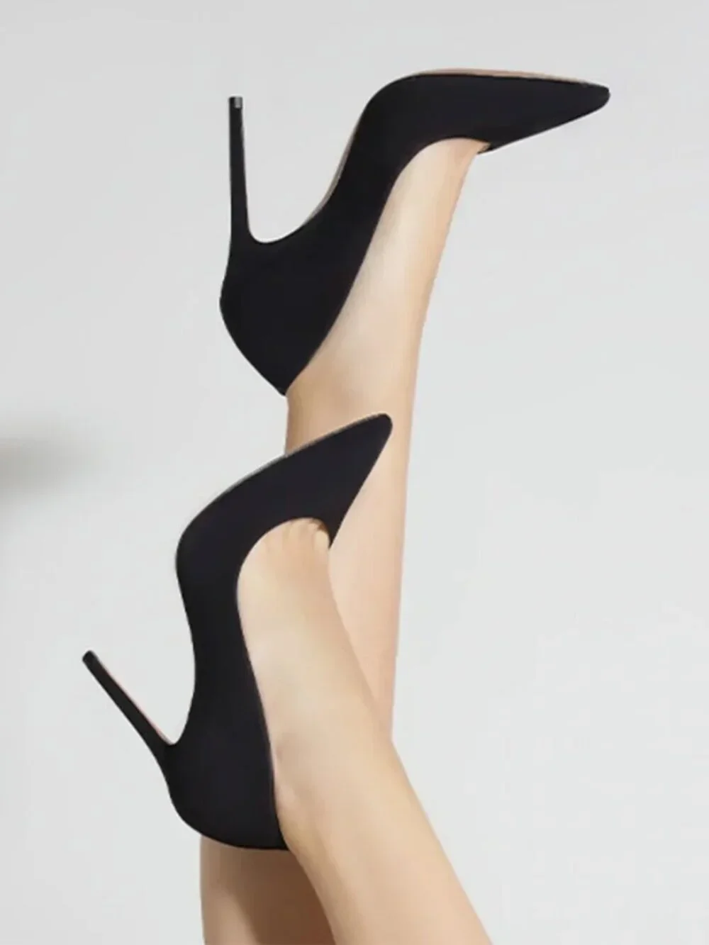 SCHUTZ Lou High Stiletto Pumps in Black Nubuck Size 8.5